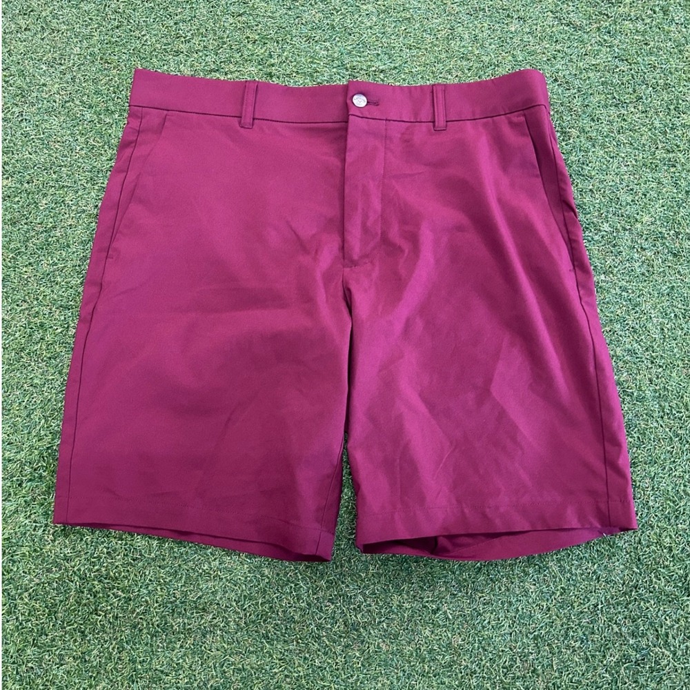 Callaway Mens Golf Shorts Burgundy Maroon Flat Front Performance Size 34